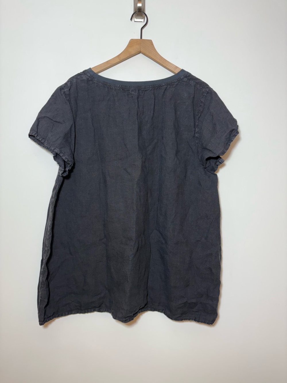 FLAX Two Piece Set 100% Linen Short Sleeve Top 1G & Pull-On Pant 1G Black XL - Picture 3 of 9